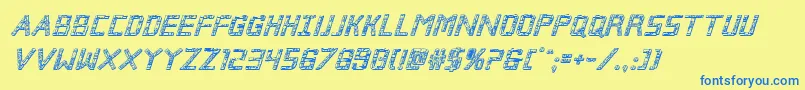 Brokencyborg3Dital Font – Blue Fonts on Yellow Background