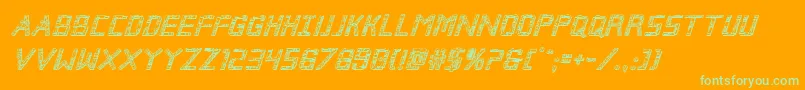 Brokencyborg3Dital Font – Green Fonts on Orange Background