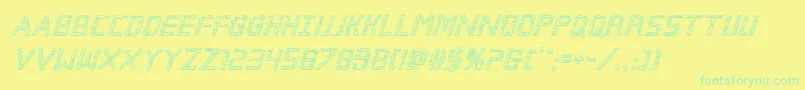 Brokencyborg3Dital Font – Green Fonts on Yellow Background