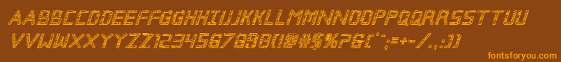 Brokencyborg3Dital Font – Orange Fonts on Brown Background