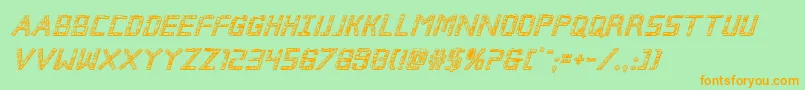 Brokencyborg3Dital Font – Orange Fonts on Green Background