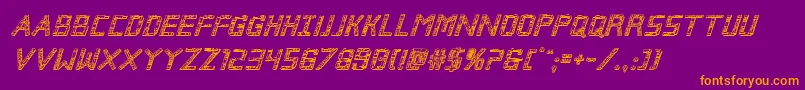 Brokencyborg3Dital Font – Orange Fonts on Purple Background