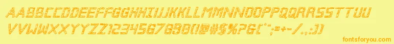 Brokencyborg3Dital Font – Orange Fonts on Yellow Background