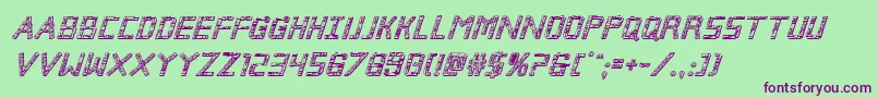 Brokencyborg3Dital Font – Purple Fonts on Green Background
