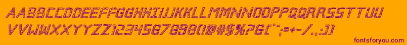 Brokencyborg3Dital Font – Purple Fonts on Orange Background