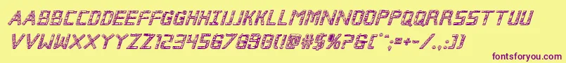 Brokencyborg3Dital Font – Purple Fonts on Yellow Background