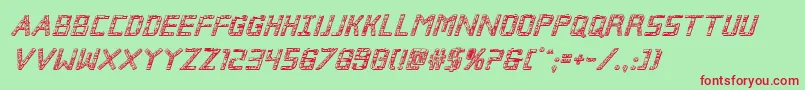 Brokencyborg3Dital Font – Red Fonts on Green Background