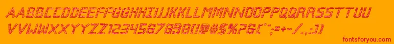 Brokencyborg3Dital Font – Red Fonts on Orange Background
