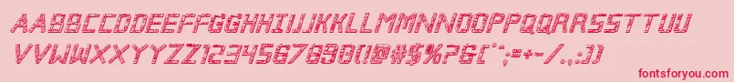 Brokencyborg3Dital Font – Red Fonts on Pink Background