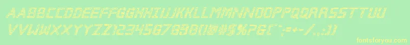 Brokencyborg3Dital Font – Yellow Fonts on Green Background