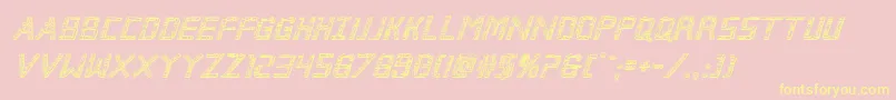 Brokencyborg3Dital Font – Yellow Fonts on Pink Background