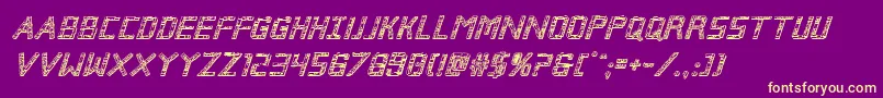 Brokencyborg3Dital Font – Yellow Fonts on Purple Background