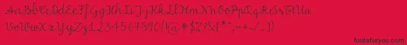 Miuscript Font – Black Fonts on Red Background