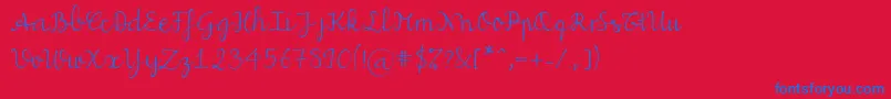 Miuscript Font – Blue Fonts on Red Background
