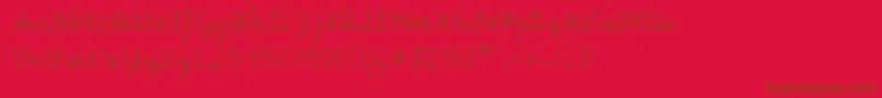 Weitere Informationen zur Miuscript-Schriftart Miuscript-Schriftart – Braune Schriften auf rotem Hintergrund