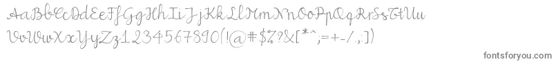 フォントMiuscript – 白い背景に灰色の文字