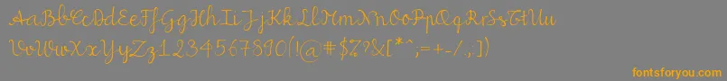 Miuscript-Schriftart – Orangefarbene Schriften auf grauem Hintergrund