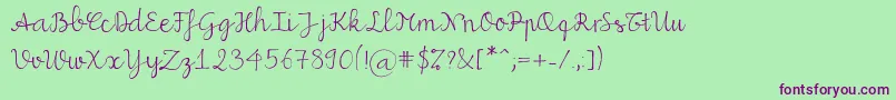 Miuscript Font – Purple Fonts on Green Background