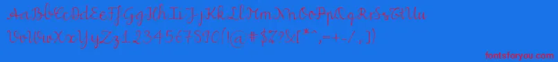 fuente Miuscript – Fuentes Rojas Sobre Fondo Azul