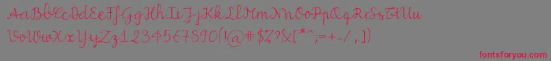 Miuscript Font – Red Fonts on Gray Background