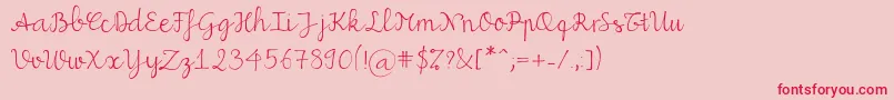 Miuscript Font – Red Fonts on Pink Background