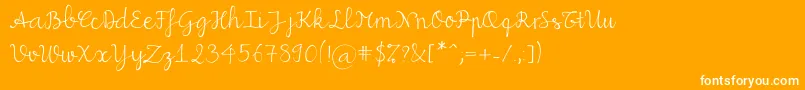 Miuscript Font – White Fonts on Orange Background