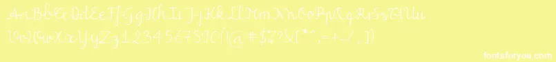 Fonte Miuscript – fontes brancas em um fundo amarelo