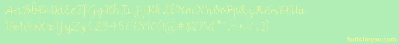 Шрифт Miuscript – жёлтые шрифты на зелёном фоне