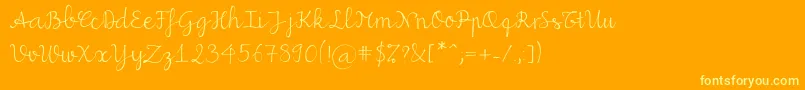Miuscript Font – Yellow Fonts on Orange Background
