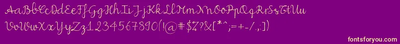 Miuscript Font – Yellow Fonts on Purple Background
