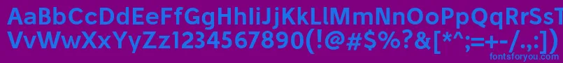 フォントStiluSemibold – 紫色の背景に青い文字