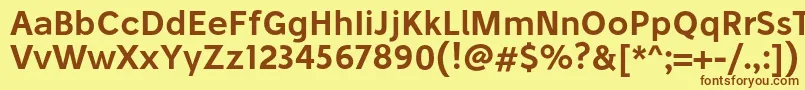 フォントStiluSemibold – 茶色の文字が黄色の背景にあります。