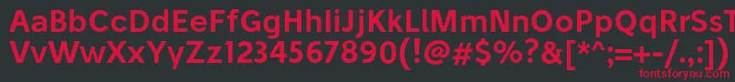 フォントStiluSemibold – 黒い背景に赤い文字