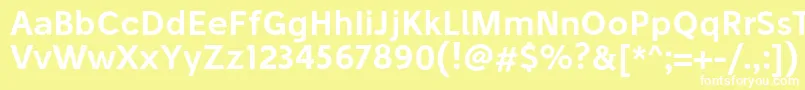 StiluSemibold-fontti – valkoiset fontit keltaisella taustalla