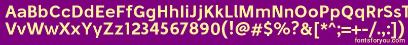 Fonte StiluSemibold – fontes amarelas em um fundo roxo