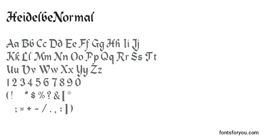 Czcionka HeidelbeNormal – alfabet, cyfry, specjalne znaki