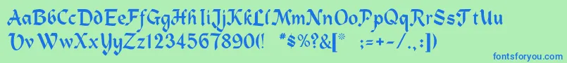 HeidelbeNormal Font – Blue Fonts on Green Background