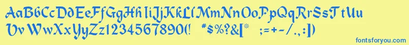 More about HeidelbeNormal Font HeidelbeNormal Font – Blue Fonts on Yellow Background