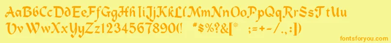 HeidelbeNormal Font – Orange Fonts on Yellow Background
