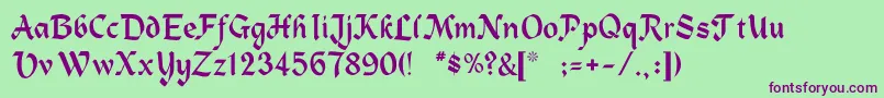 HeidelbeNormal Font – Purple Fonts on Green Background
