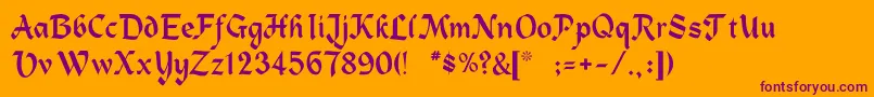 HeidelbeNormal Font – Purple Fonts on Orange Background
