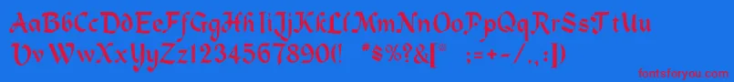 HeidelbeNormal Font – Red Fonts on Blue Background