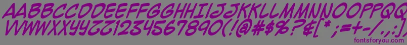 MightyZeoCaps2.0Bold Font – Purple Fonts on Gray Background