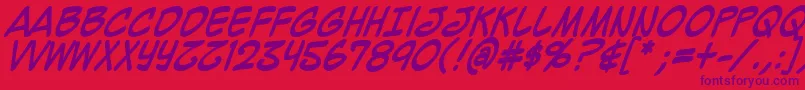 MightyZeoCaps2.0Bold Font – Purple Fonts on Red Background