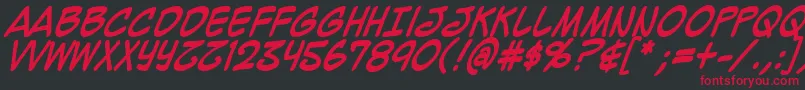 MightyZeoCaps2.0Bold Font – Red Fonts on Black Background
