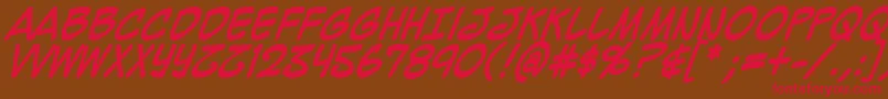 MightyZeoCaps2.0Bold Font – Red Fonts on Brown Background