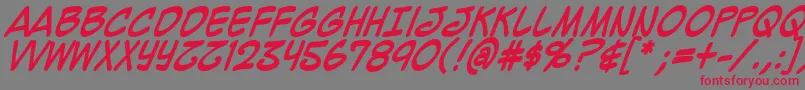 MightyZeoCaps2.0Bold Font – Red Fonts on Gray Background