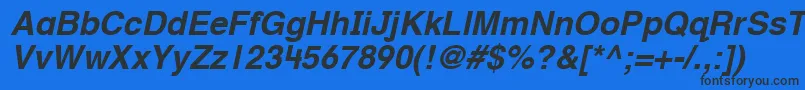 HelveticaTextbookLtBoldobl Font – Black Fonts on Blue Background