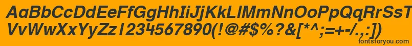 HelveticaTextbookLtBoldobl Font – Black Fonts on Orange Background