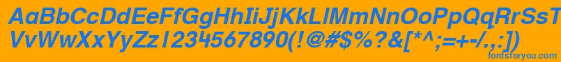 HelveticaTextbookLtBoldobl Font – Blue Fonts on Orange Background